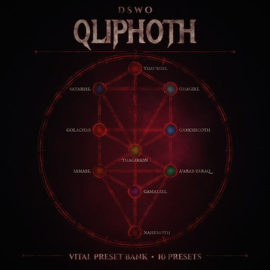 DSWO Qliphoth cover: the Tree of Death with its ten shells inside a ritual ring